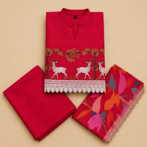 Red Printed 2-Piece Suit Set