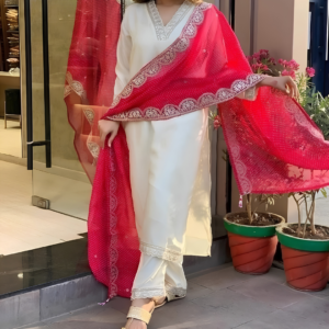 White & Pink Embroidered 3-Piece Alt