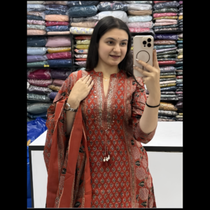 Indigo Heritage Paisley Printed Kurta Pant & Dupatta Set